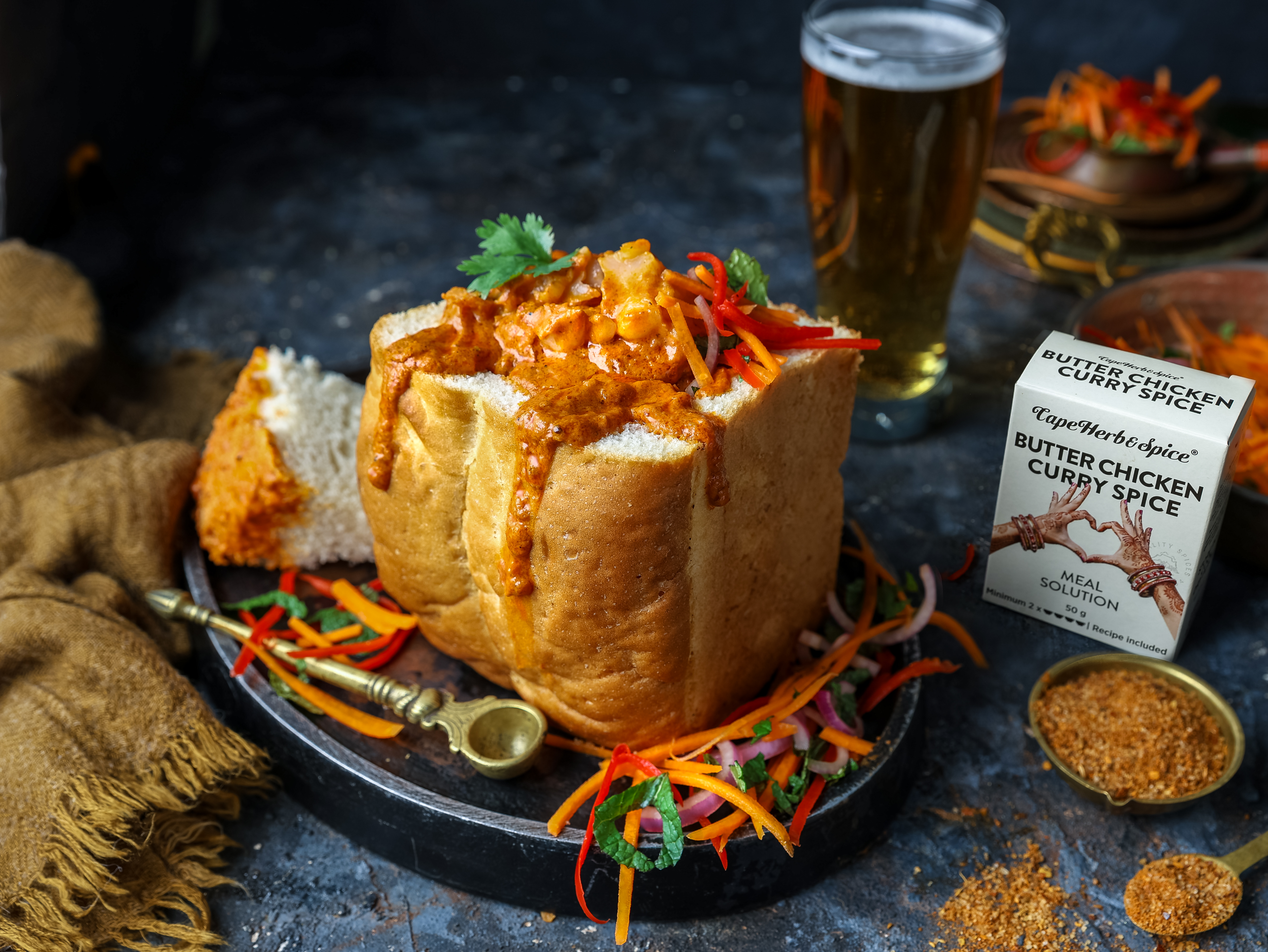 Butter Chicken-style Fish Bunny Chow